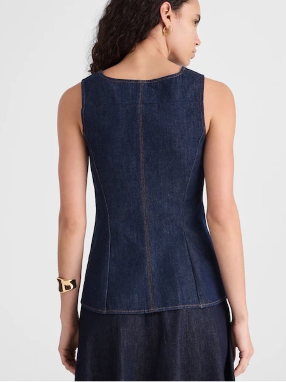Madewell dark denim cutaway vest - Picture 5 of 9